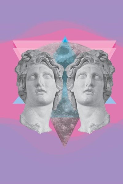 Greek Statue Vaporwave Aesthetics: 6 x 9 jouranl, notebook or diary, lined blank 120 pages