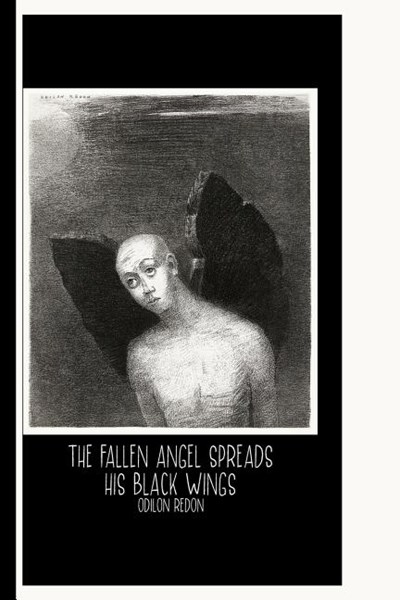 The Fallen Angel Spreads His Black Wings (1886) by Odilon Redon: Sketch Book : Gallery and Museum Art