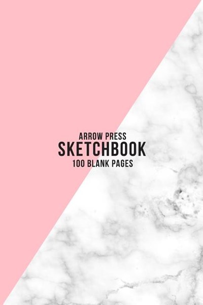 Sketchbook: Classic Medium Blank Notebook for Drawing Doodling and Sketching White Marble and Pink